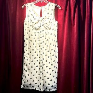 Eci size 4 black/white sleeveless polka dot dress